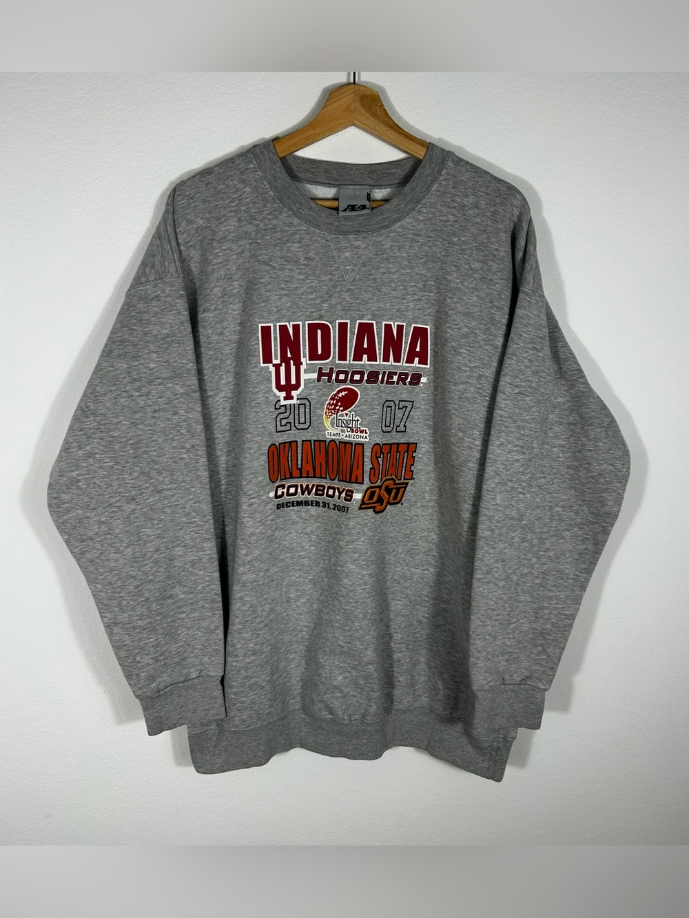 2007 Indiana Hoosiers vs Oklahoma State Cowboys  Insight Bowl Gray Sweatshirt XL